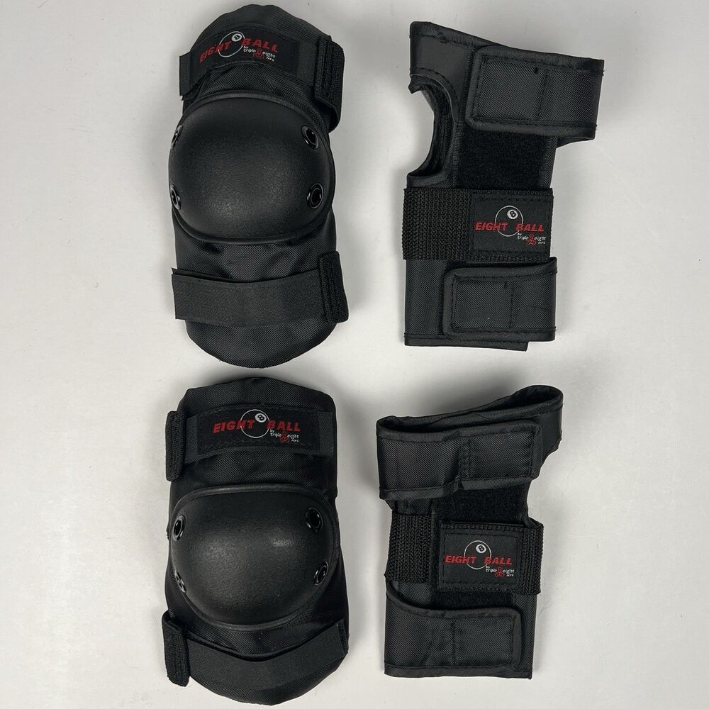Triple Eight Elbow Pads & Wrist Guards Set Multi-Sport Black Sz Youth 8+
